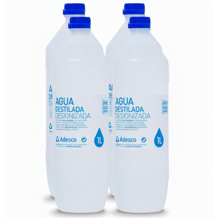 ADESCO Agua desionizada 1 L – packs de 1, 2, 4, 6 o 20 litros