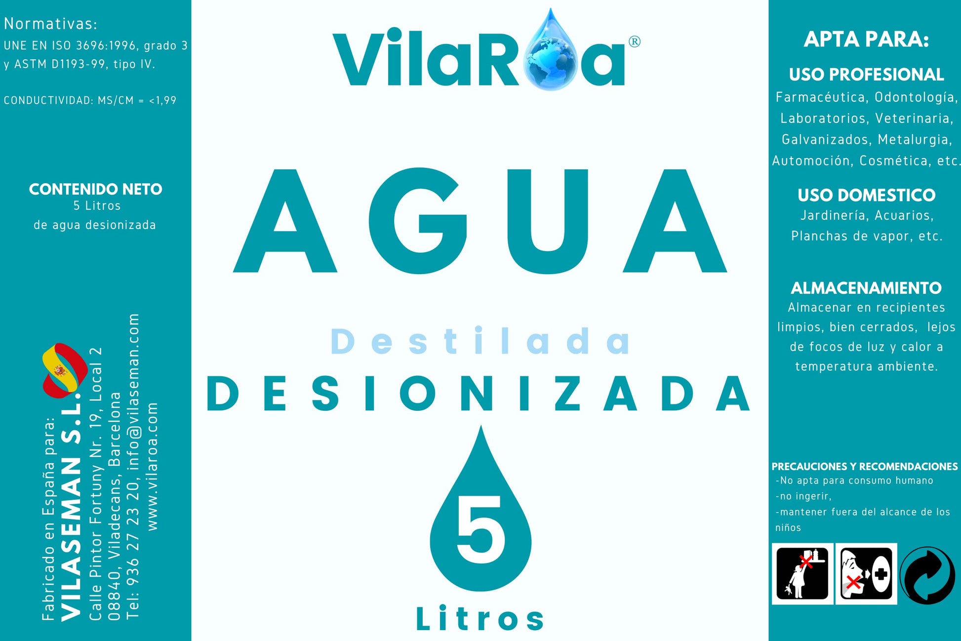 Presentación VILAROA 3 garrafas de 5 litros