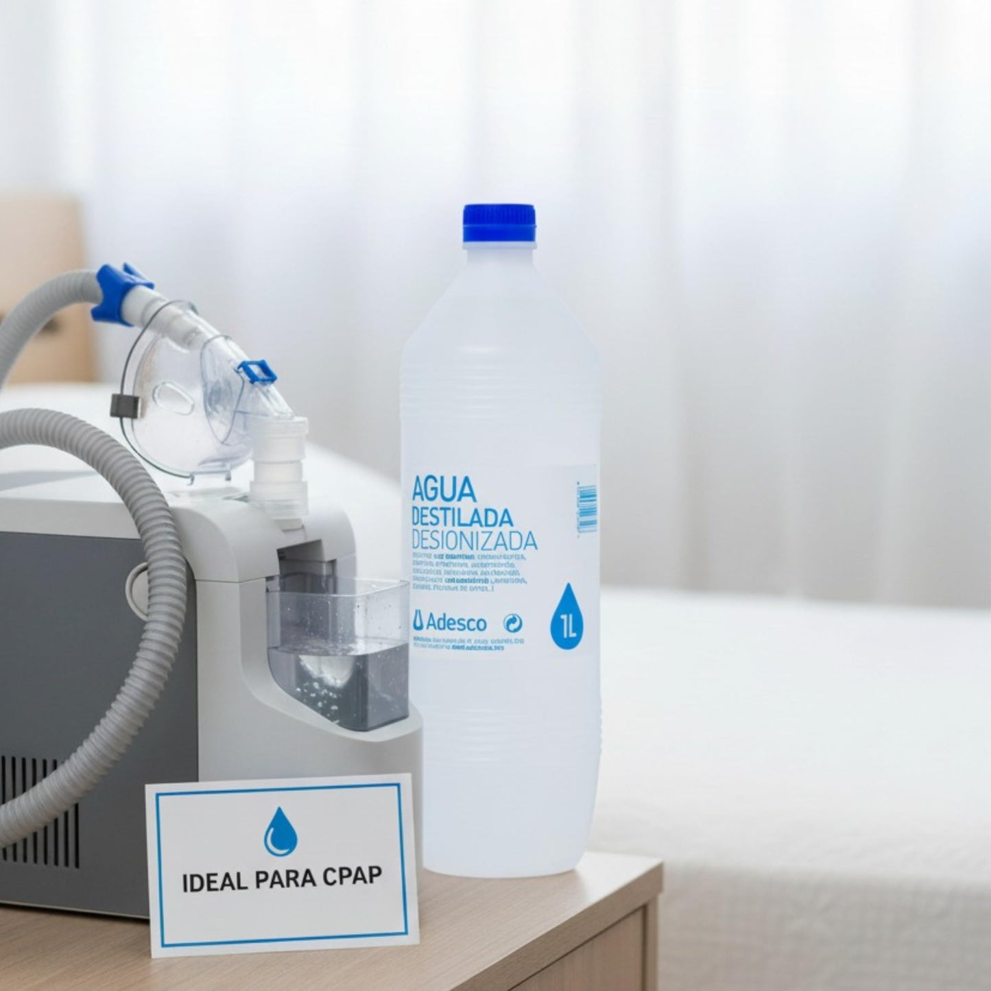 ADESCO Agua desionizada 1 L – packs de 1, 2, 4, 6 o 20 litros