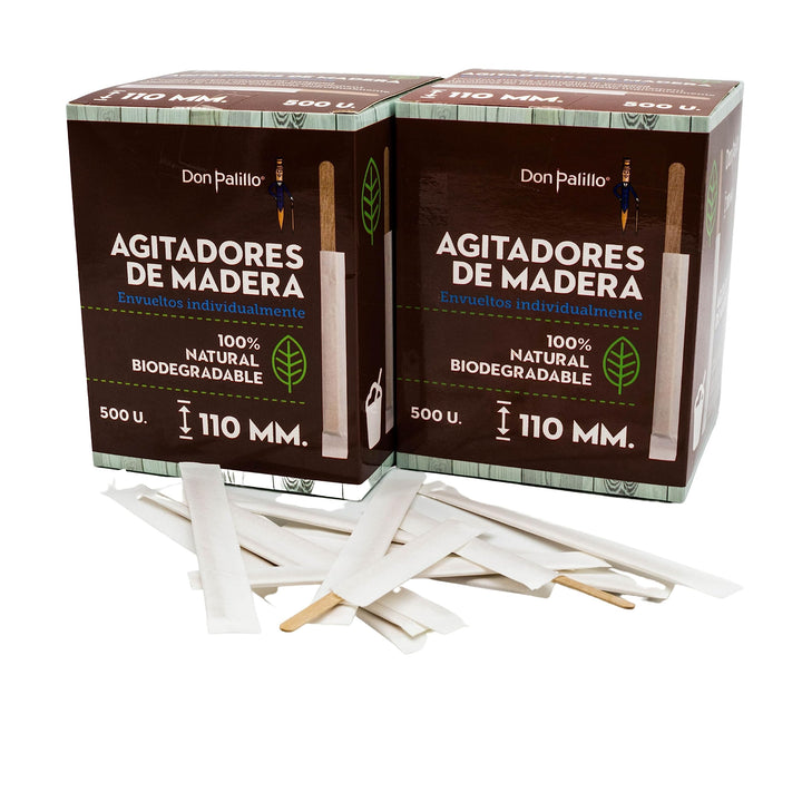 DON PALILLO Agitadores de madera 11 cm – 500, 1000 o 5000 unidades