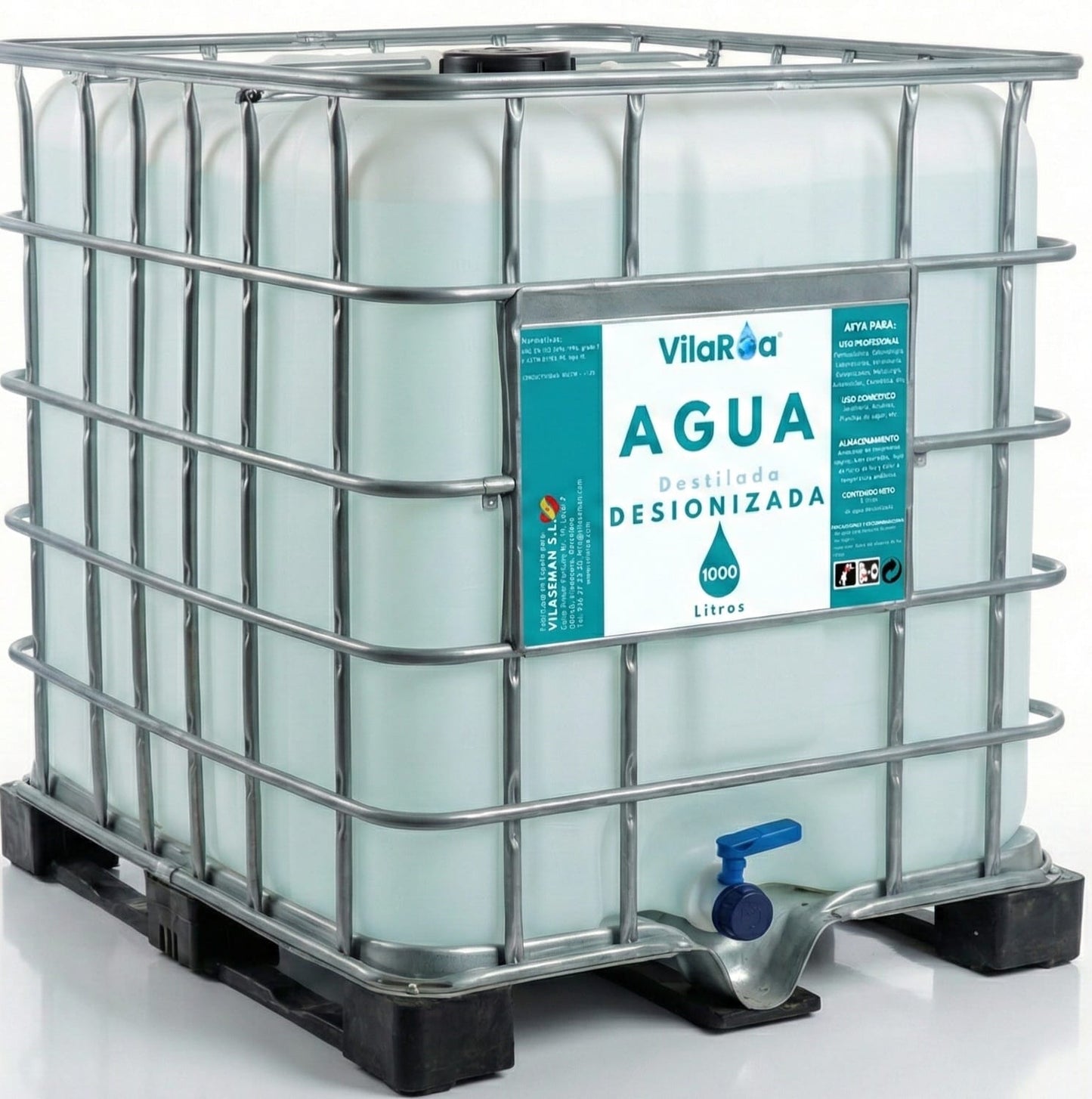 VILAROA Agua desionizada IBC 1000 L – uso industrial y profesional
