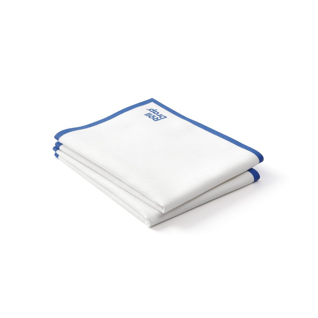Roll Drap rollo de 10 paños de algodón 40 x 64 cm con cenefa azul
